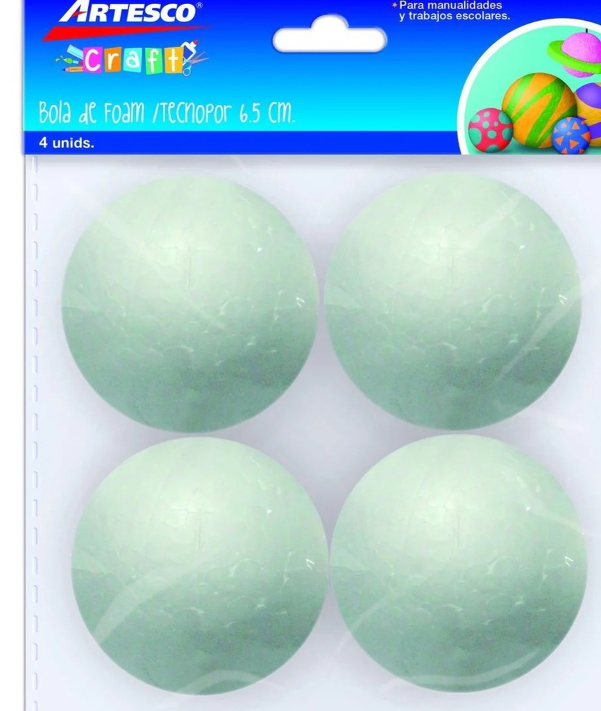 BOLAS DE FOAM 6.5 CM BLISTER ARTESCO