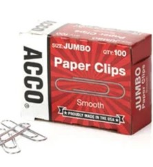 ACCO PAPER CLIPS JUMBO CAJA 100/1