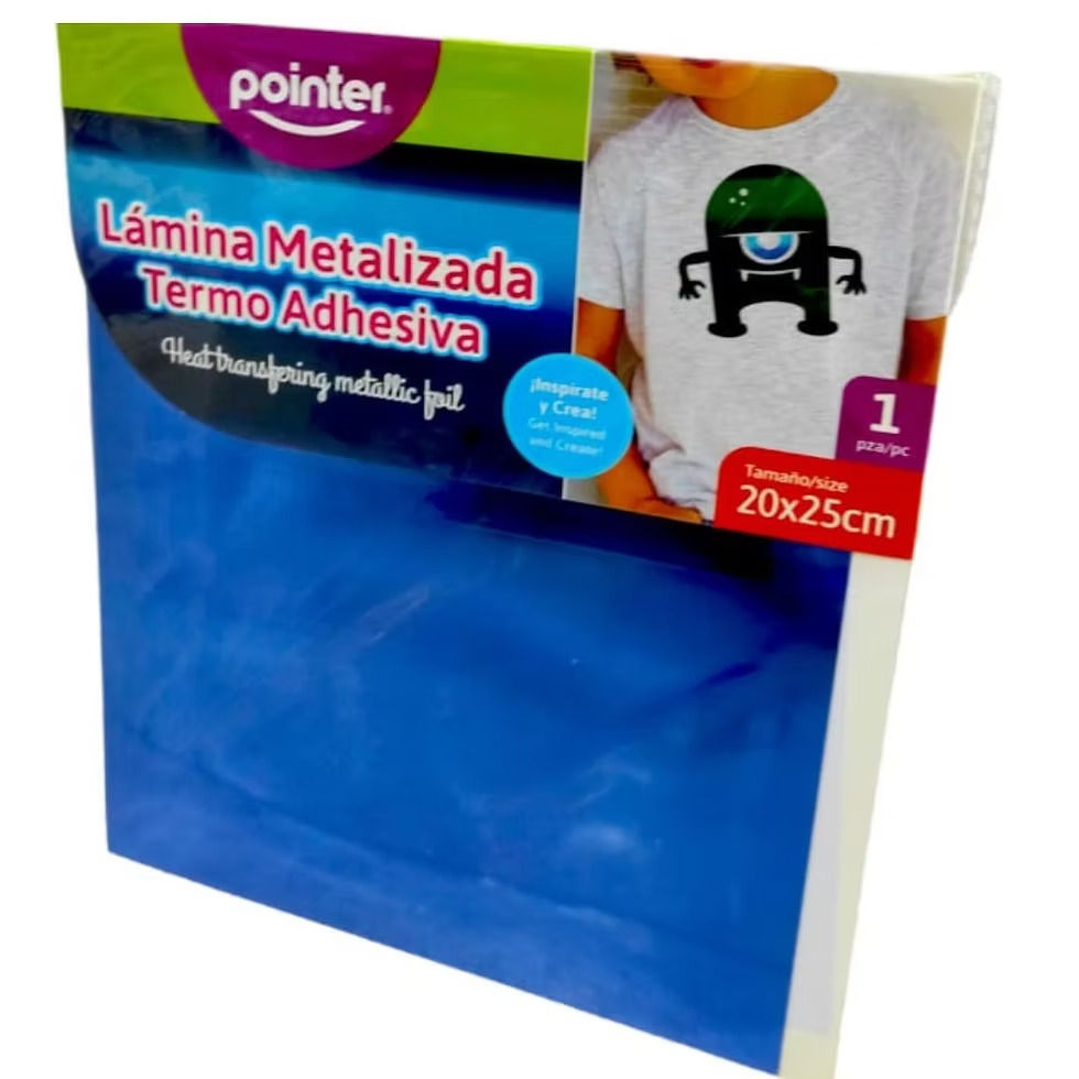 LAMINA METALICA TERMO ADHESIVA  POINTER 20X25CM 1PZ