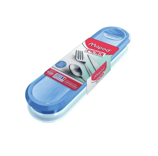 MAPED - JUEGO DE CUBIERTOS EN ESTUCHE PLASTICO AZUL