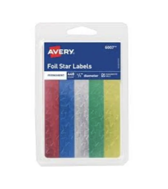 Avery Label Estrellas Colores Variados