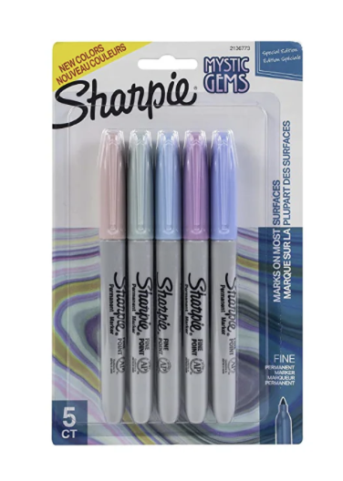 SHARPIE JUEGO FELPAS PERMANENTE FINA MYSTIC GEMS 5/1 BL