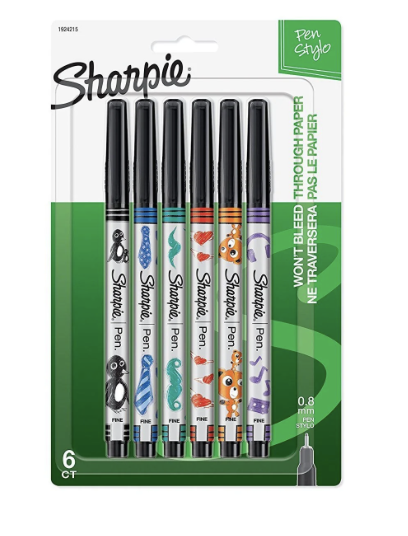 SHARPIE JUEGO DE FELPAS FINA PEN STYLO 6/1
