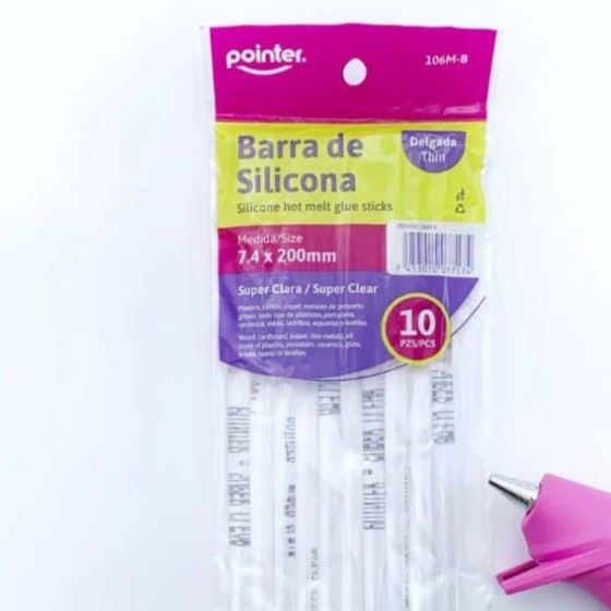 POINTER BARRA DE SILICONA FINA SIZE 7.4X200MM PAQ 10PZS