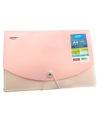 POINTER ARCHIVADOR ACORD PLASTICO 9X12 expandible PASTEL