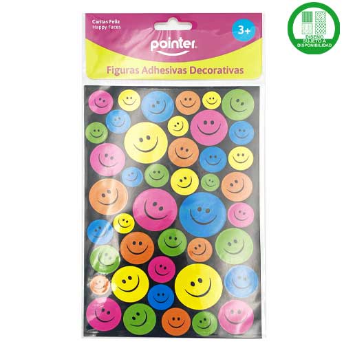POINTER FIGURAS ADHESIVAS CALCOMANIA ESTRELLAS/CARITAS SURTIDA