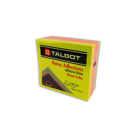 Nota Adhesiva Cubo Neon 5 Colores 3x3 400H TALBOT (copia)