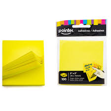 POINTER NOTAS ADHESIVAS 3X3 BLOQUE AMARILLO NEON
