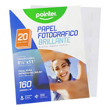 POINTER PAPEL FOTOGRAFICO 8½x11"Brillante 160G