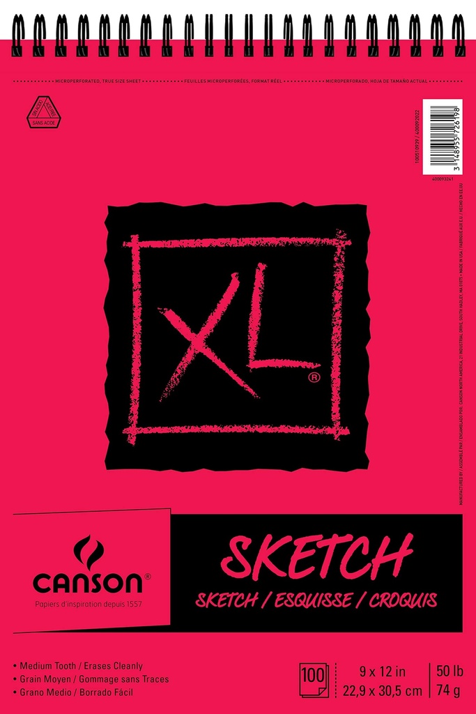 CANSON LIBRETAS XL SKETCH (9 X 12) 100 TW