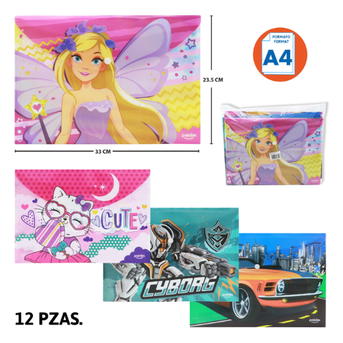 SOBRE PLASTICO 9X13 HORIZ UNICOR / FUTBOL C/ BROCE