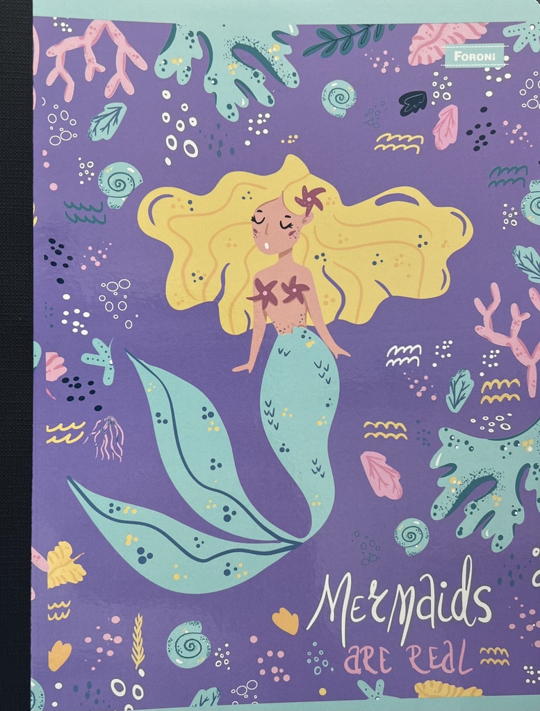 CUADERNO COSIDO 200 PAG MERMAIDS ( SIRENA ) SEREIA