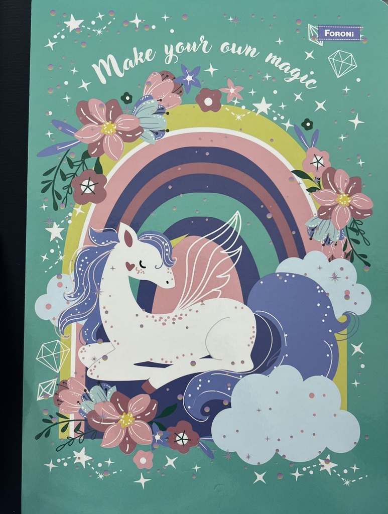 CUADERNO COSIDO 200 PAG UNICORNIO FORINI