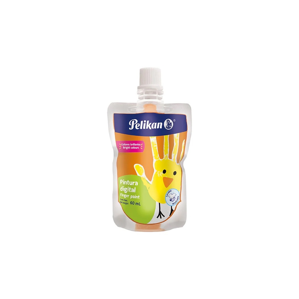 PINTURA P DEDOS 60 ML NARANJA PELIKAN