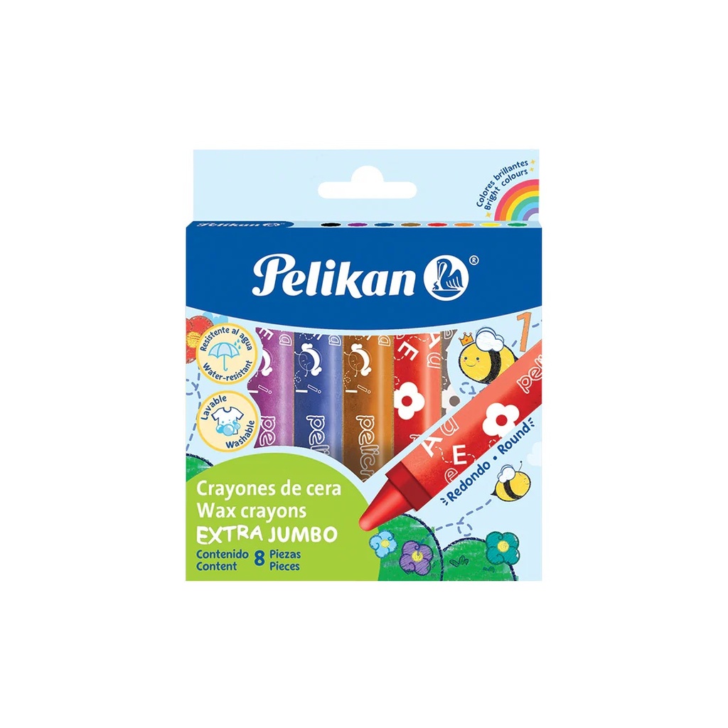 JUEGO DE CRAYONES DE CERA WAX EXTRA JUMBO PELIKAN 8/1