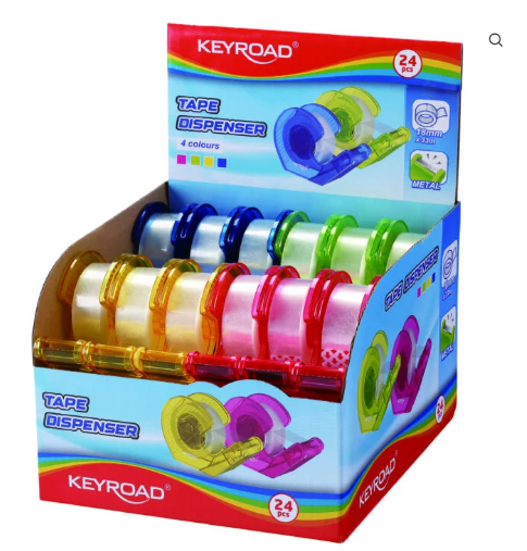 Clear tape dispenser, 18mm x 33m clear tape included ud