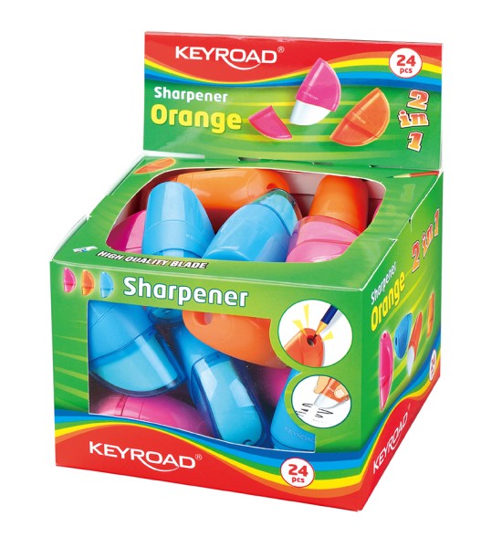 SACAPUNTAS + BORRADOR ORANGE DISP