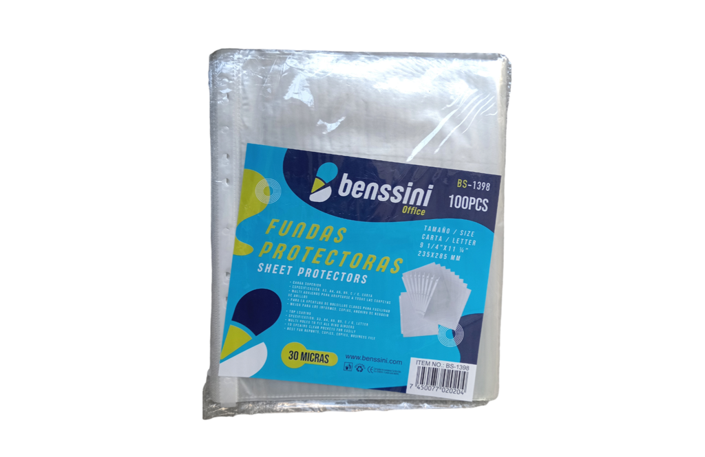 Paquete Protector de hojas para Carpetas / 100 piezas