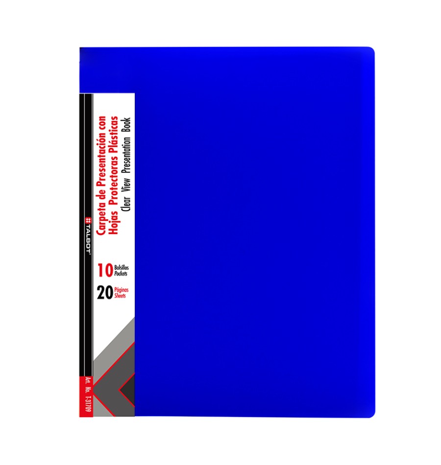 CARPETA DE PRESENTACION CON HOJAS PROTECTORAS TALBOT 10H
