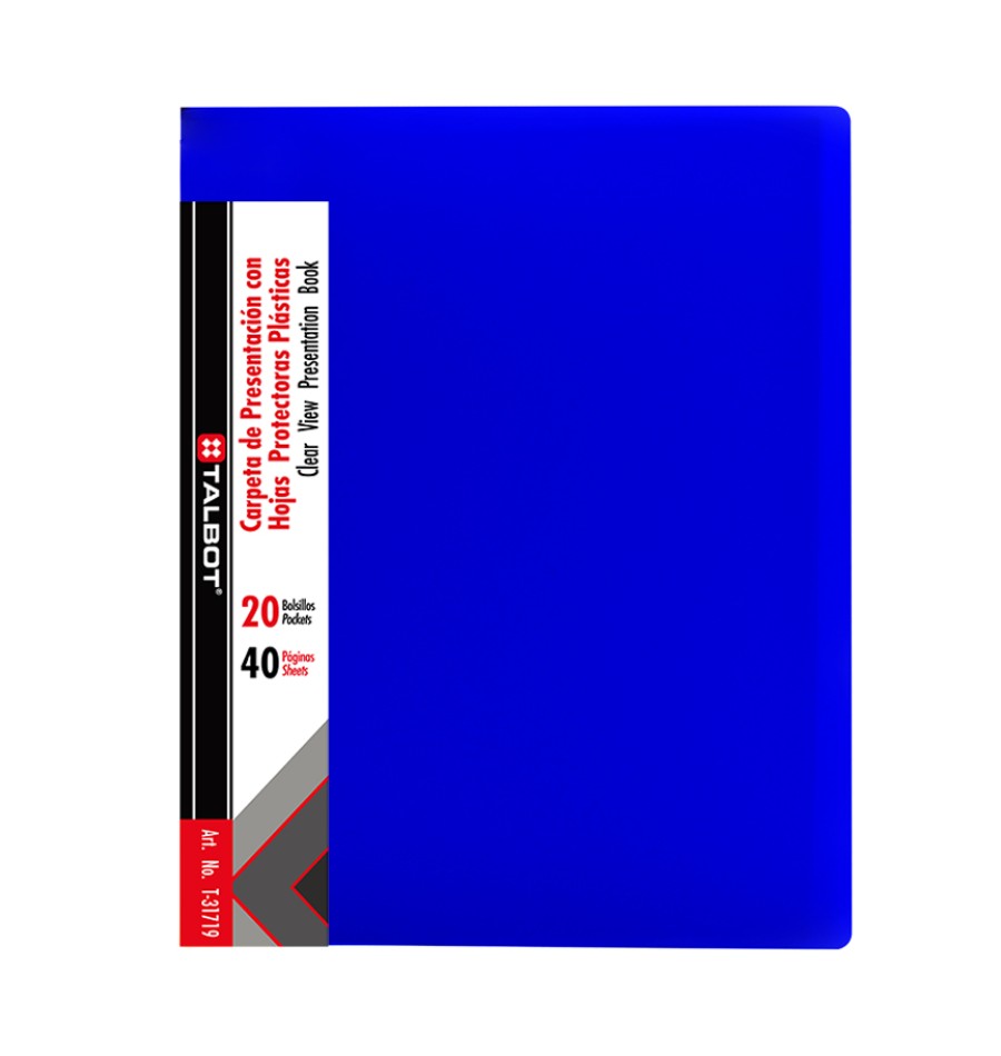CARPETA DE PRESENTACION CON HOJAS PROTECTORAS TALBOT 20H