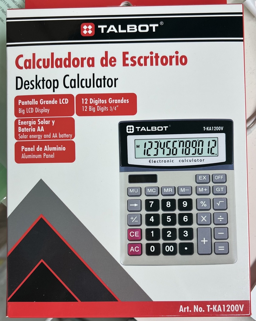 CALCULADORA DE ESCRITORIO T KA1200V TALBOT
