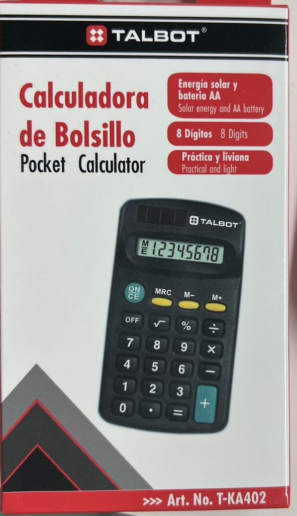 CALCULADORA DE BOLSILLO T KA402 TALBOT