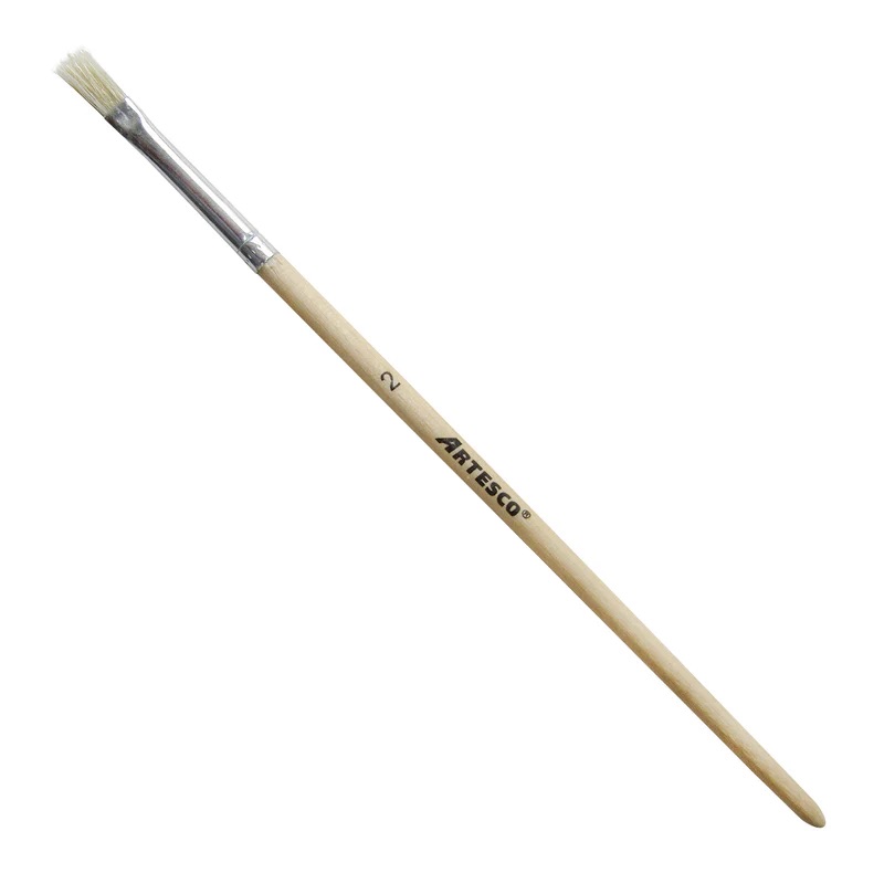 PINCEL CERDA PLANA MADERA 2 ARTESCO