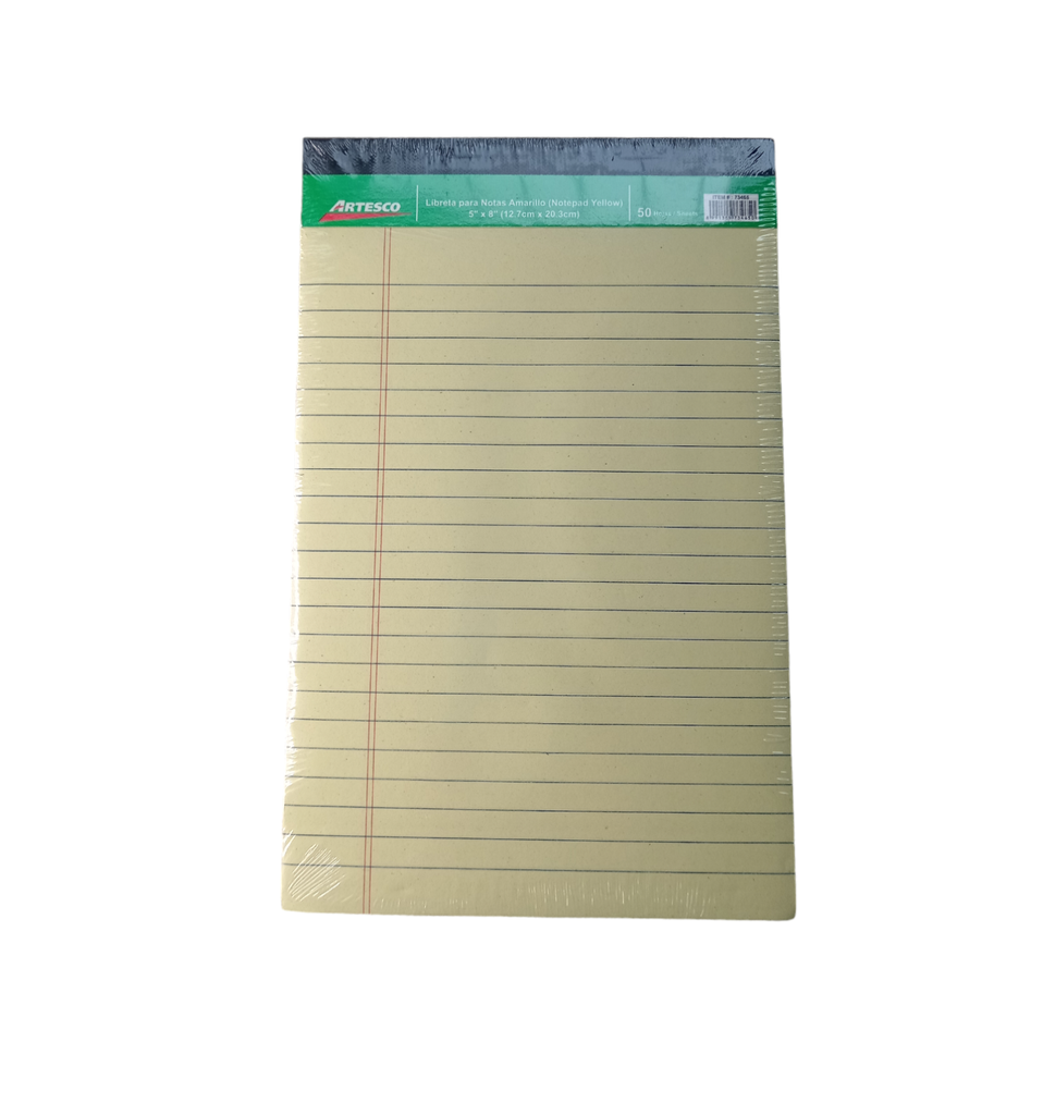 ARTESCO LIBRETAS RAYADAS (8.5 X11) AMARILLA