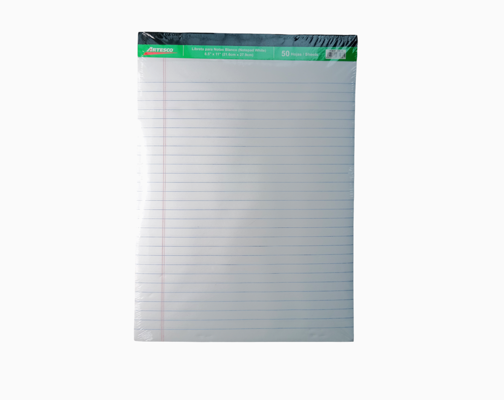 ARTESCO LIBRETAS RAYADAS (8.5X11)BLANCA