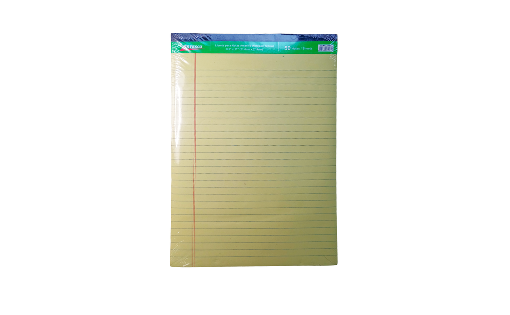ARTESCO LIBRETAS RAYADAS PEQUEÑA (5 X 8)AMARILLA