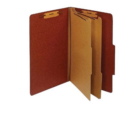 Folder 8.5 x 13 /  6 division color rojo