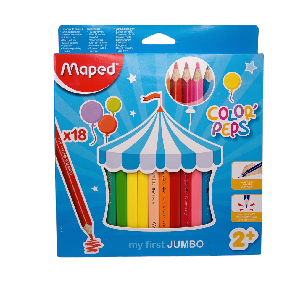 MAPED JUEGO LAPICES DE COLORES JUMBO COLOR PEPS 18/1