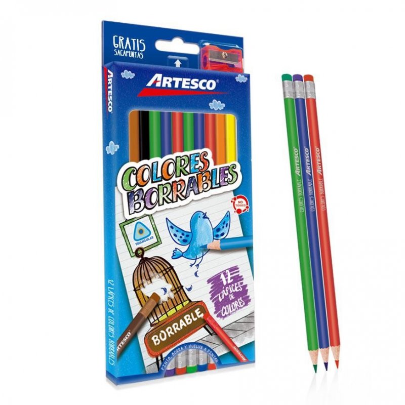 Juego Lapices de Colores Borrables 12/1 ARTESCO