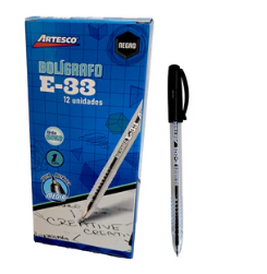 [Lapicero Negro] Bolígrafo Tinta Seca ARTESCO Negro 12/1