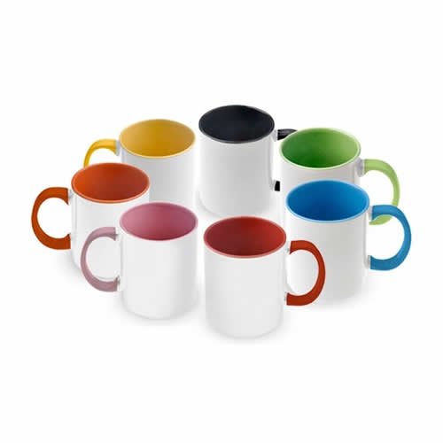 Taza de ceramica con interior de color