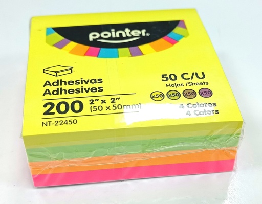 Nota adhesiva POINTER 2X2 colores surtidos