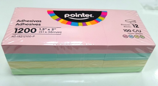 Nota adhesiva POINTER 1.5X2 colores surtidos