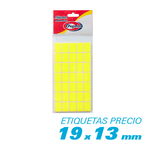 PEGAFAN ETIQUETAS (1 X 3/4) COLOR AMARILLO 500/1 (19x13mm)