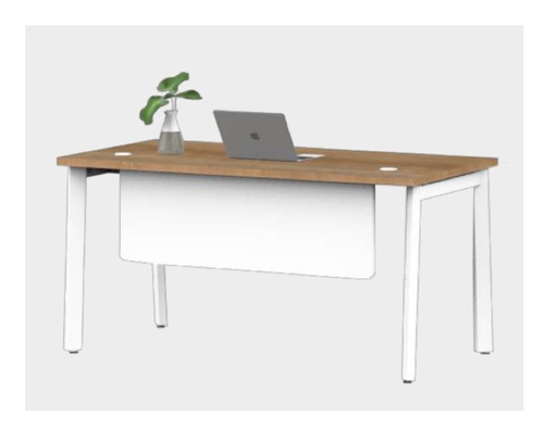 Escritorio tipo Bench 28 x 48" Linea XD-8 tope natural Cherry, estructura color blanco