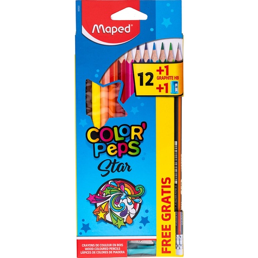 MAPED Juego Lapices Colores Color Peps Star 12/1 C/Oferta