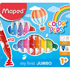 MAPED Juego De Marcadores 12/1 Lavables Maxi