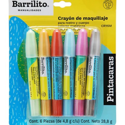 JUEGO DE CRAYONES PINTACARAS 6/1 METALICO SURTIDOS BLISTER