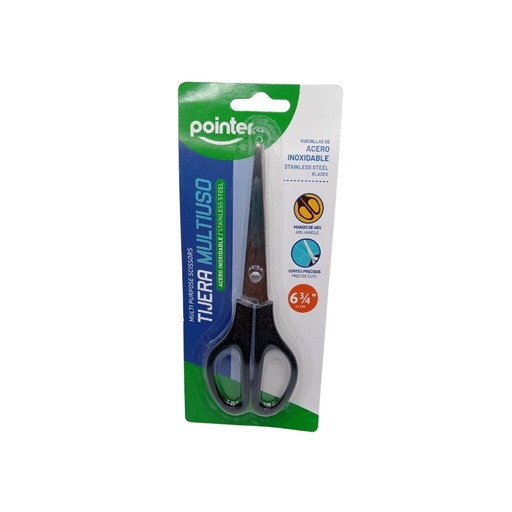 Tijera Mediana Pointer Mango Negro 7"