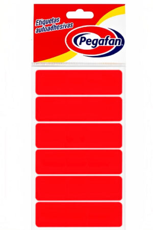 PEGAFAN ETIQUETAS COLOR ROJO 100/1 (23X76MM)