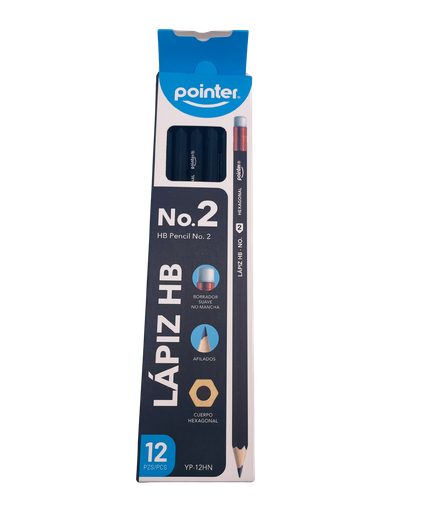 POINTER LAPIZ CARBON NEGRO NUMERO #2 CAJA 12/1 HEXAGONAL