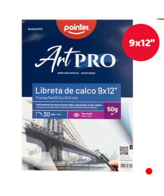 POINTER ART PRO LIBRETA DE CALCO 9x12PULG. 30 HOJAS 50G