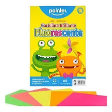 POINTER SET 20 CARTULINA BRILLANTE FLUORESCENTE A4