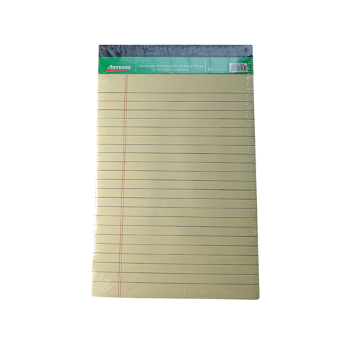 ARTESCO LIBRETAS RAYADAS (8.5 X11) AMARILLA