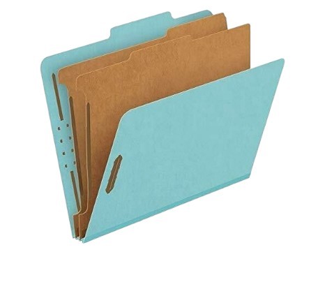 Folder 8.5 x 11 in / 6 división color azul claro