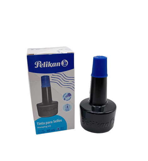 Tinta gotero para almohadilla color azul, 30 ml. / Pelikan